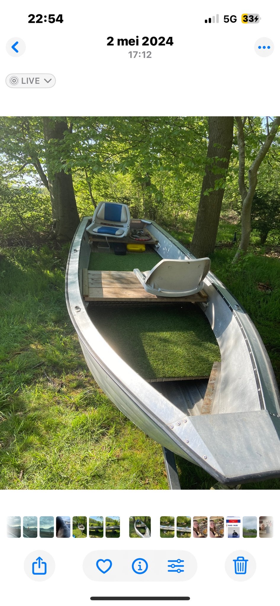 Lichte visboot met trailer en zeil - 3.90m, Watersport en Boten, Vis- en Consoleboten, Ophalen, Gebruikt, 1 m, Aluminium