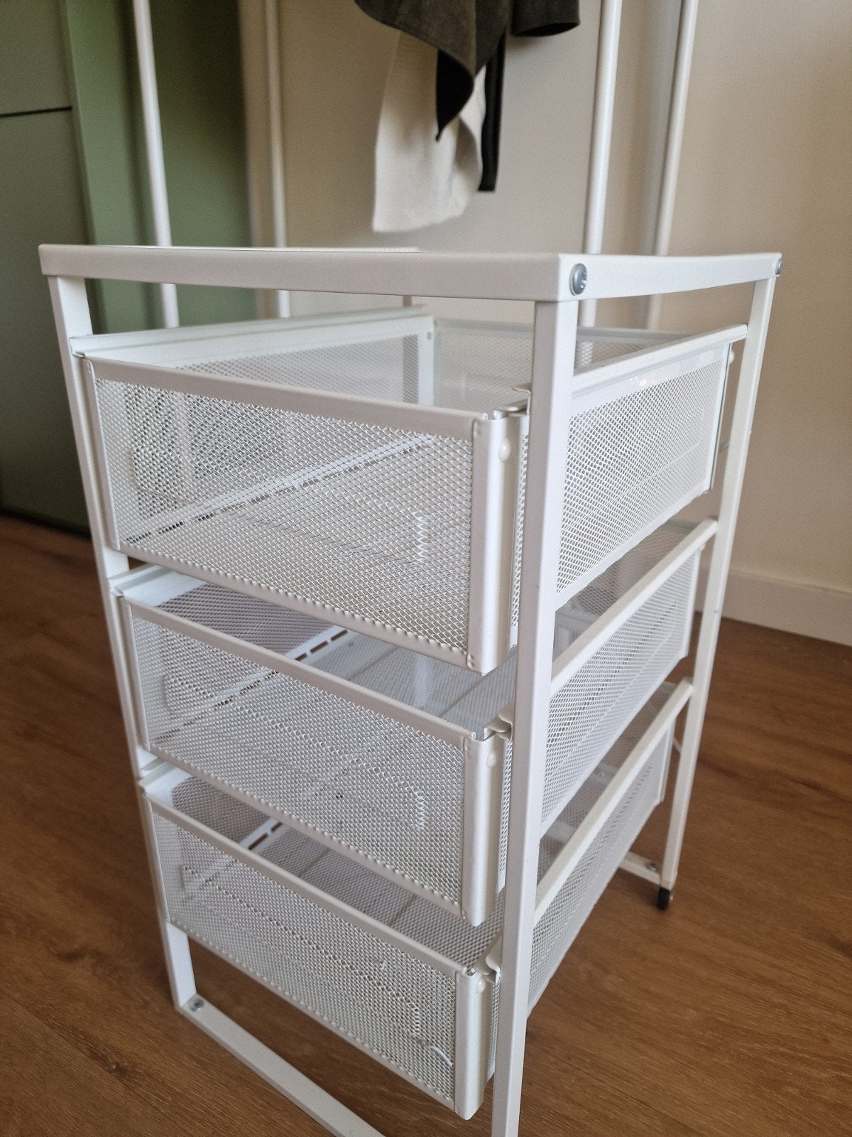 Ikea wit ladeblok met 3 metalen manden, Ophalen, Minder dan 50 cm, Gebruikt, Minder dan 100 cm