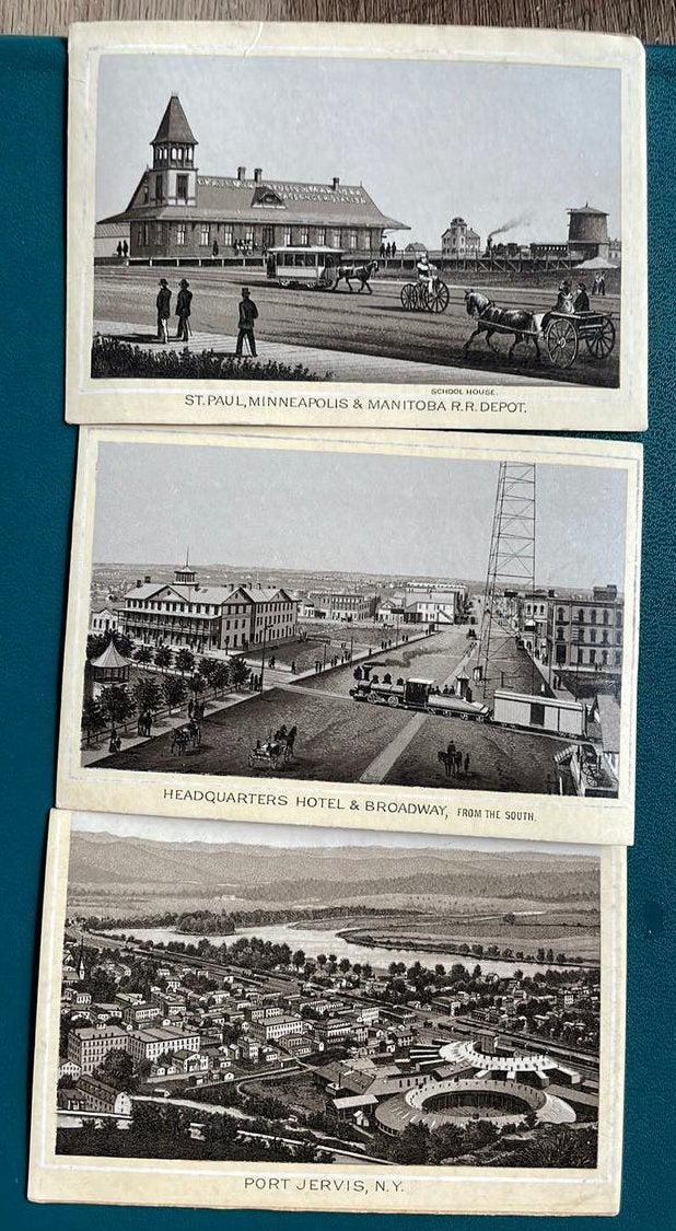 Lot historische  fotokaarten (3) Spoorwegen Amerika 1920, Gebruikt, Foto, Voor 1940, Buitenland
