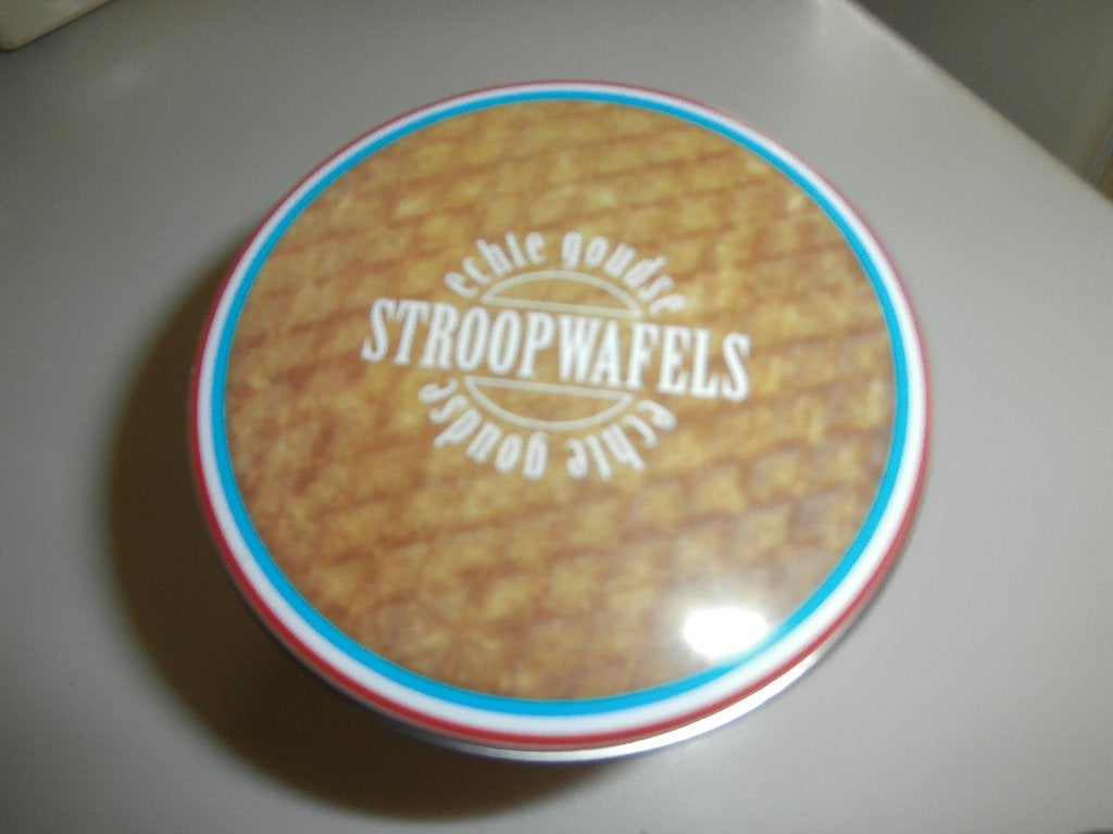 Echte Goudse Stroopwafels blik rond, Ophalen of Verzenden, Gebruikt, Overige
