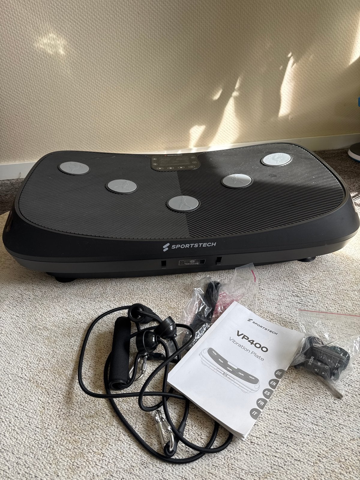 Sportstech VP400 Trilplaat - Zo goed als nieuw, Sport en Fitness, Fitnessapparatuur, Ophalen, Kunststof, Trilplaat, Buik