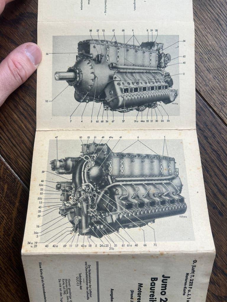 WO2 Duits Junkers Ju87 Stuka motor instructiekaart Luftwaffe, Verzenden, Duitsland, Luchtmacht