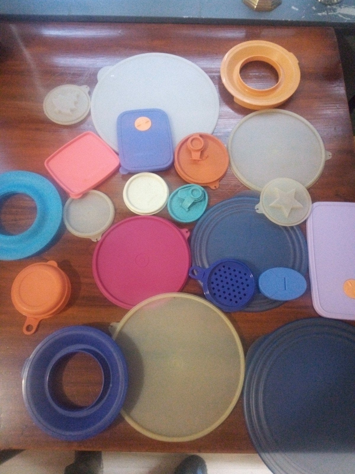 Diverse Tupperware deksels en accessoires 20 stuks totaal, Gebruikt, Overige kleuren, Overige typen, Ophalen of Verzenden