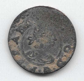 Catalonië / Barcelona , Spanje. Denier 1643 Lodewijk XIII, Ophalen of Verzenden, Overige landen, Losse munt