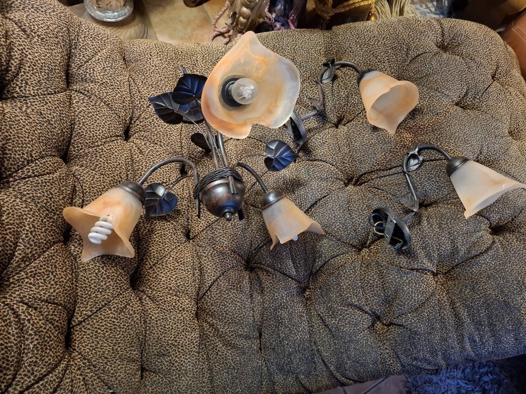 Complete lampenset in Jugendstil/Art Nouveau stijl – 3-delig, Antiek en Kunst, Ophalen