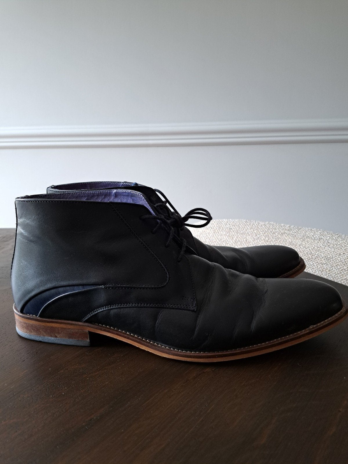 Signatura Donkerblauwe Leren Boots Maat 43, Blauw, Boots, Ophalen of Verzenden, Signatura