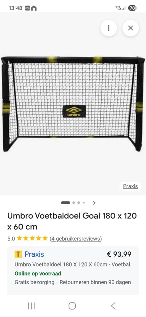 Voetbal goal van umbro i.z.g.s, Ophalen of Verzenden, Zo goed als nieuw, Overige typen