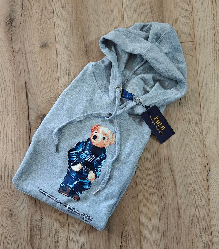 Ralph Lauren Polo Bear hoodie grijs L met labels, Maat 52/54 (L), Verzenden, Ralph Lauren, Zo goed als nieuw