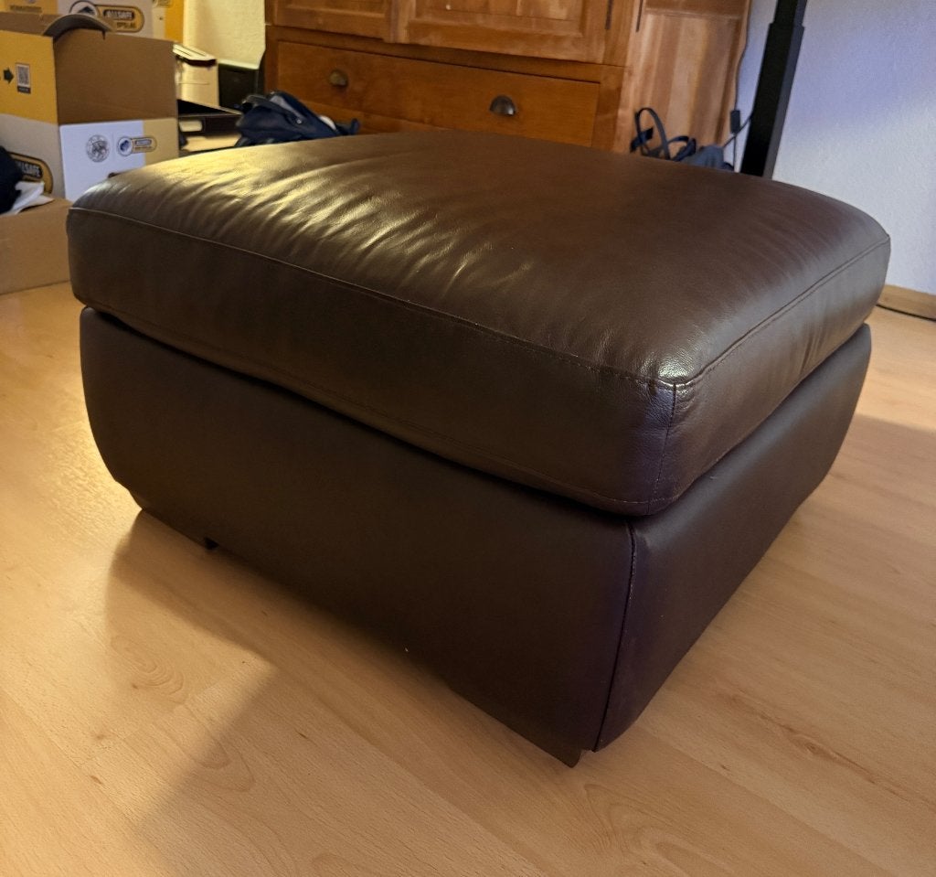 IKEA leren poef met opbergruimte - bruin, Ophalen, Ikea leer, Zo goed als nieuw, Leer