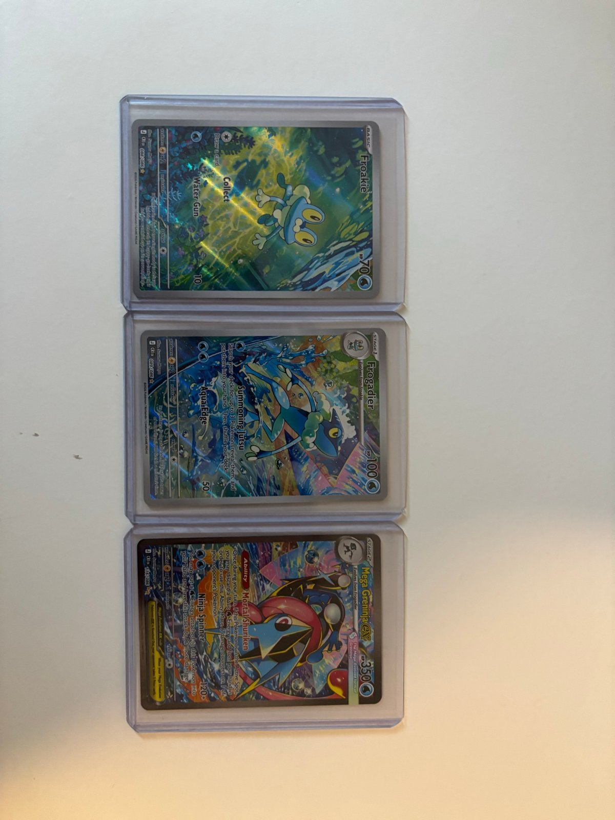 Pokémon kaarten: Froakie, Frogadier, Mega Greninja EX, Ophalen, Zo goed als nieuw, Meerdere kaarten, Foil