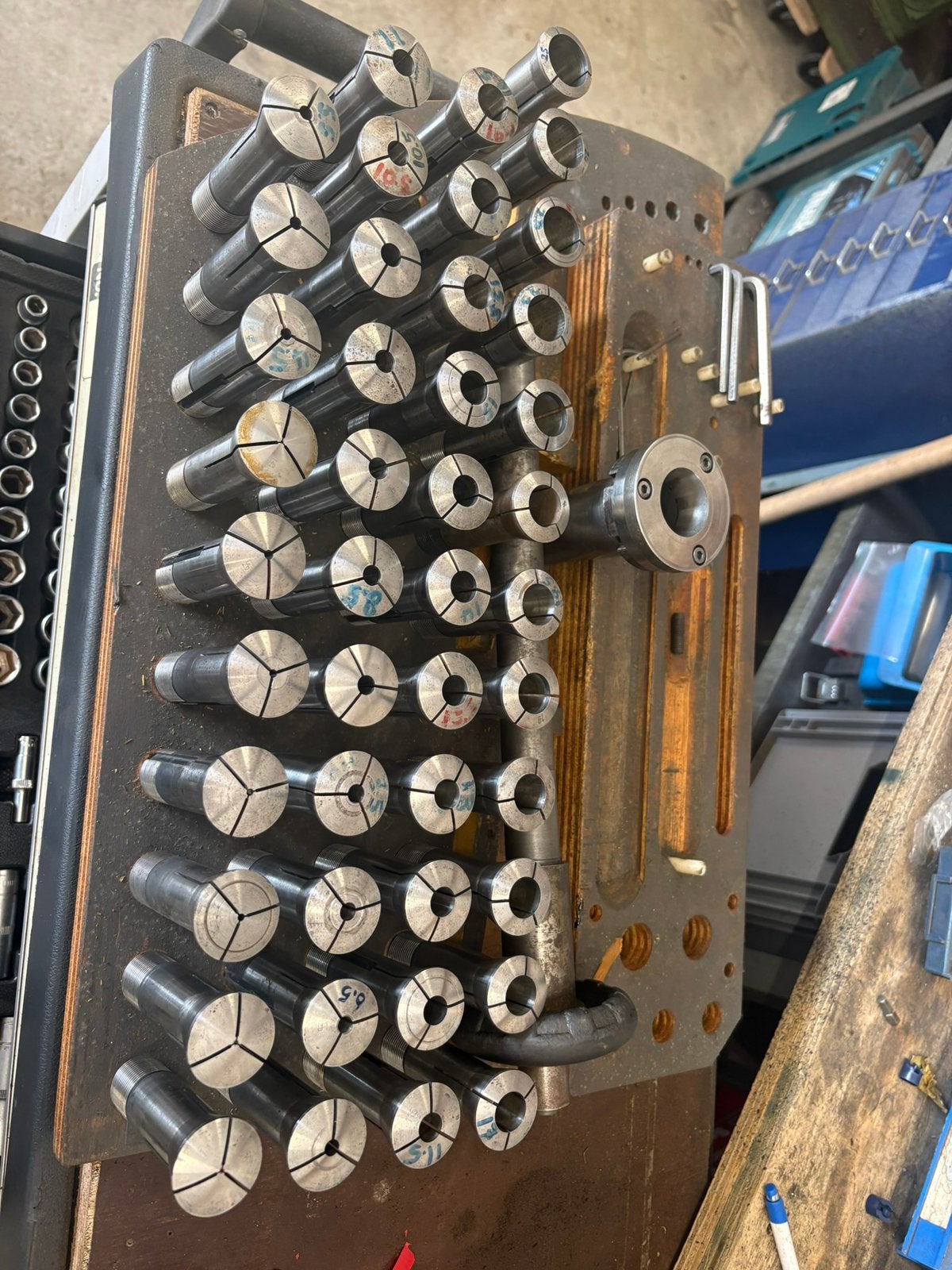 Schaublin W25 spantangenset, Ophalen of Verzenden, Zo goed als nieuw, Metaaldraaibank