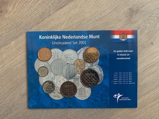 Nederland Jaarset Munten 2001 UNC - De laatste guldens, Ophalen, Overige landen, Setje