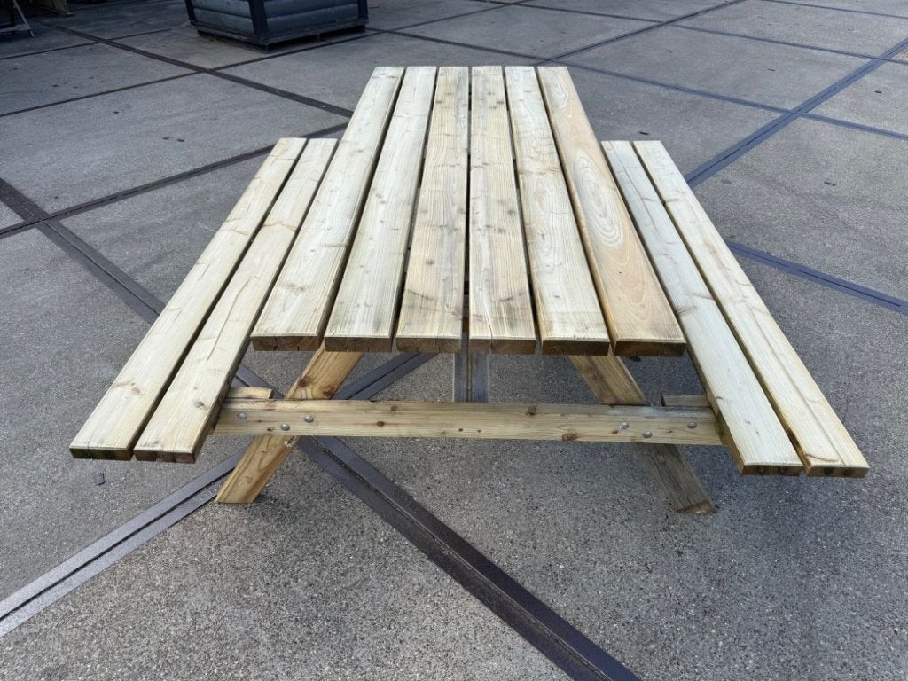 Picknicktafel met opklapbare banken!! Aanbieding, Ophalen, Nieuw, Inklapbaar, Rechthoekig