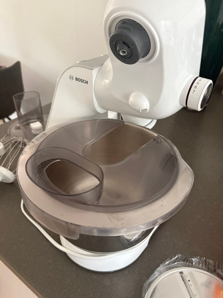 Bosch MUM5 keukenmachine met accessoires, Ophalen, Gebruikt, Vaatwasserbestendig, 3 snelheden of meer