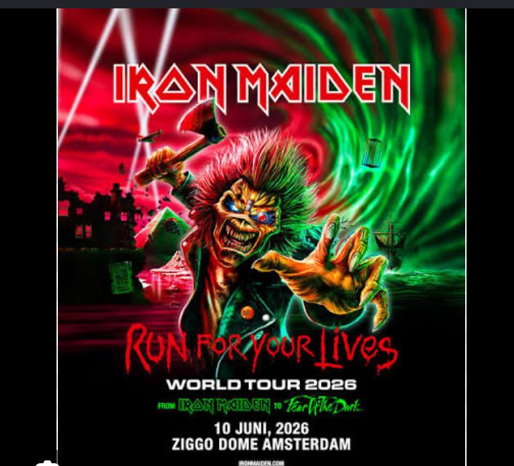 Iron Maiden-1zitplaatsen145-Amsterdam-10Juni 2026-3 tickets, Tickets en Kaartjes, Eén persoon, Juni, Hard Rock of Metal