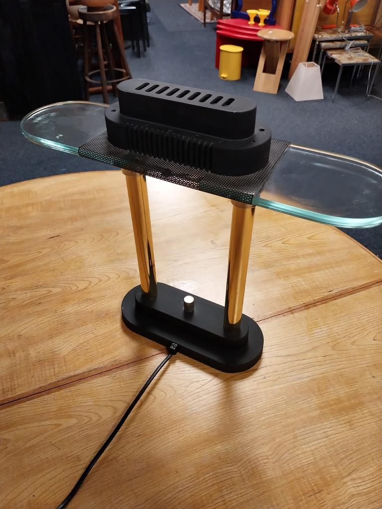 Tafellamp, design Robert Sonneman voor SMC - '80, Ophalen of Verzenden, Zo goed als nieuw, Glas, Minder dan 50 cm