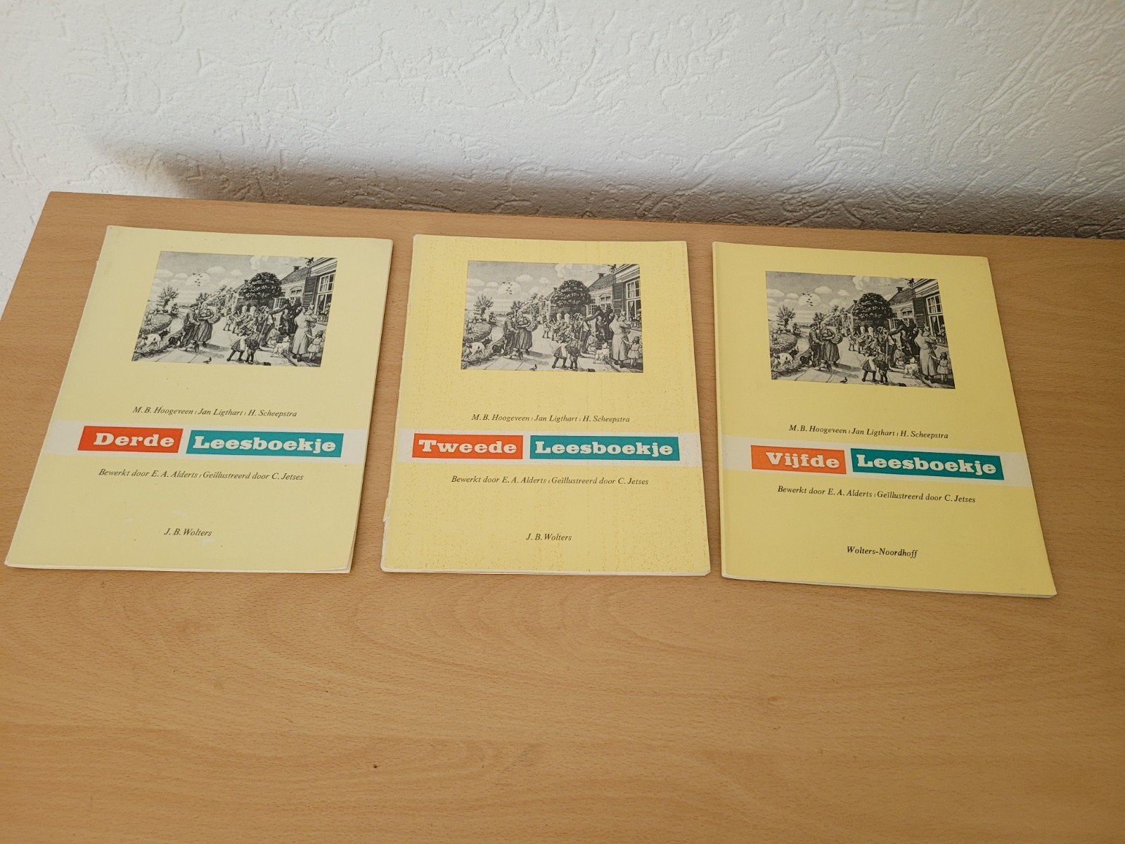 Vintage voorlees leesboekjes Hoogeveens leesmethode, Boeken, Schoolboeken, Gelezen, Ophalen of Verzenden, M.B. Hoogeveen, Jan Ligthart, H. Scheepstra