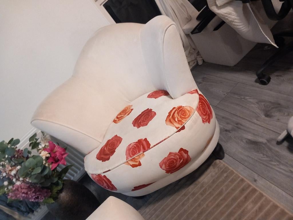Bankje met hocker - Gratis af te halen, Gebruikt, 75 tot 100 cm, Klassiek, Romantisch, 75 tot 100 cm