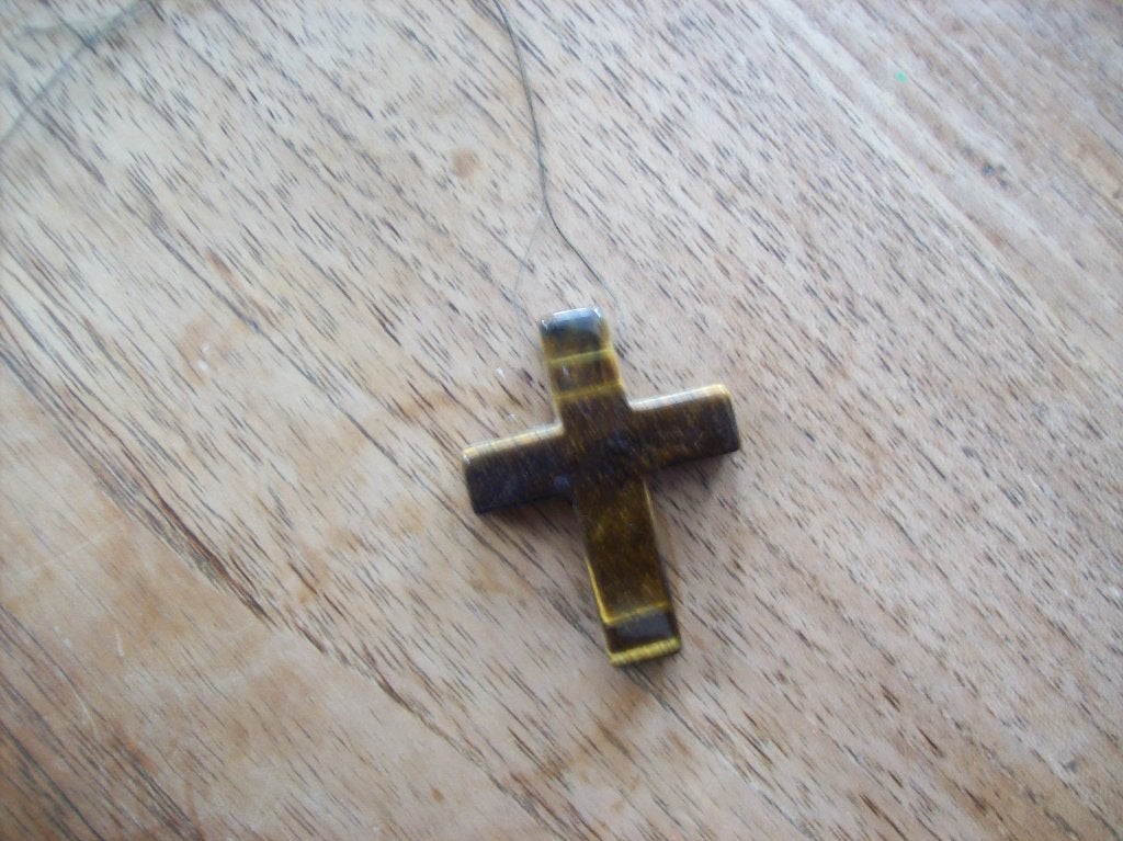 4x4cm tijgeroog kruis, Ophalen, Zo goed als nieuw
