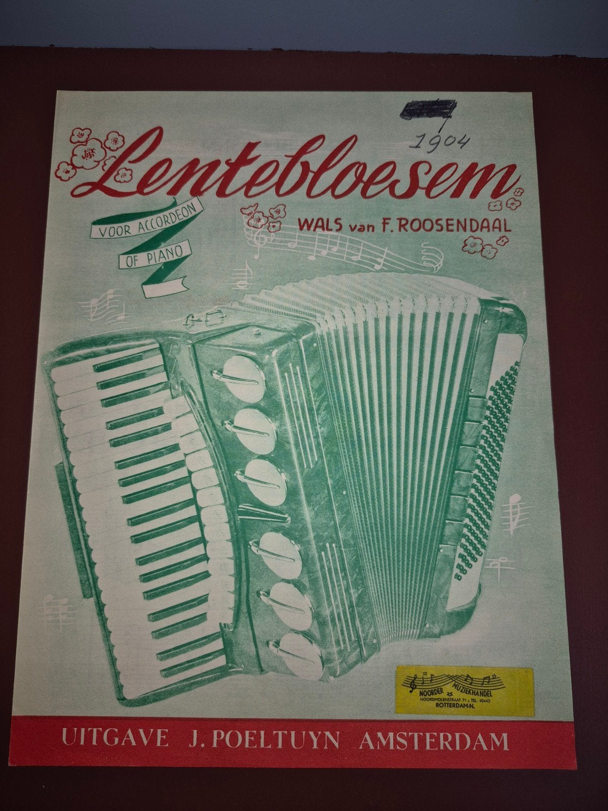 Lentebloesem - Wals voor Accordeon of Piano (1904), Gebruikt, Klassiek, Piano, Les of Cursus