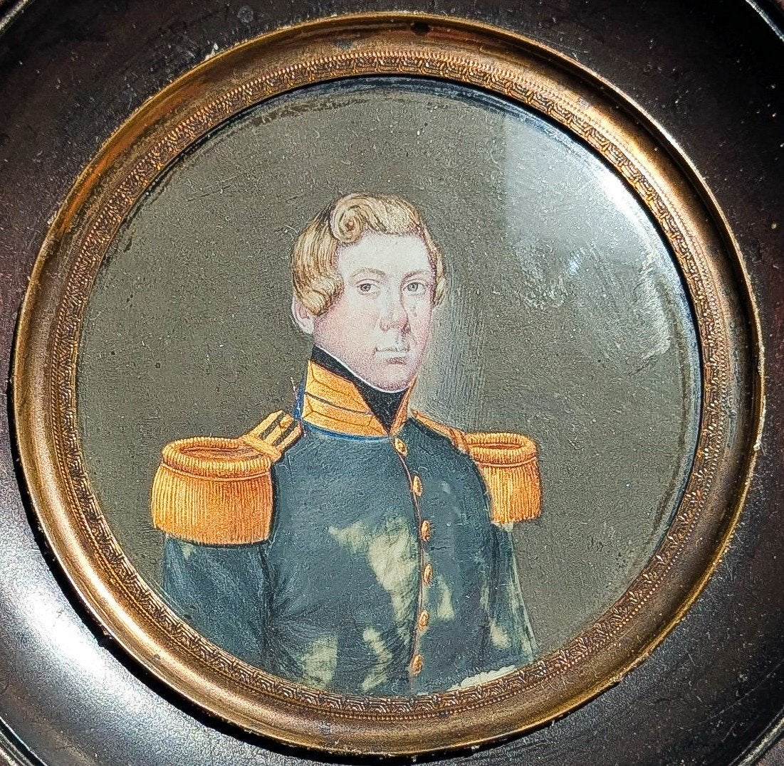 Miniatuur Portret N.G. Ninaber Belgische Opstand Nijmegen, Antiek en Kunst, Gouache, Portret of Personen, Ophalen of Verzenden
