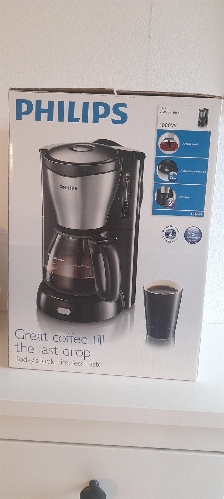 Philips Koffiezetapparaat 1000W - Nieuw in doos, Ophalen, 10 kopjes of meer, Gemalen koffie, Koffiemachine