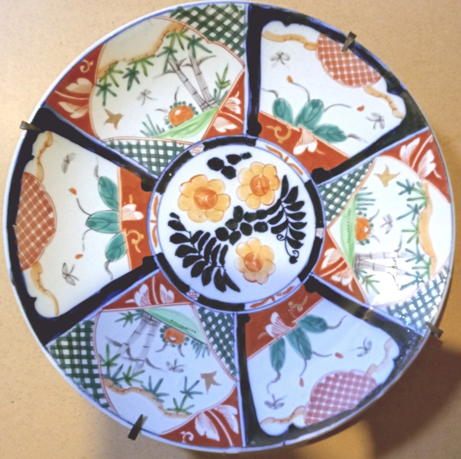 Antiek Japans Imari porseleinen bord, 19e eeuw, Antiek en Kunst, Ophalen