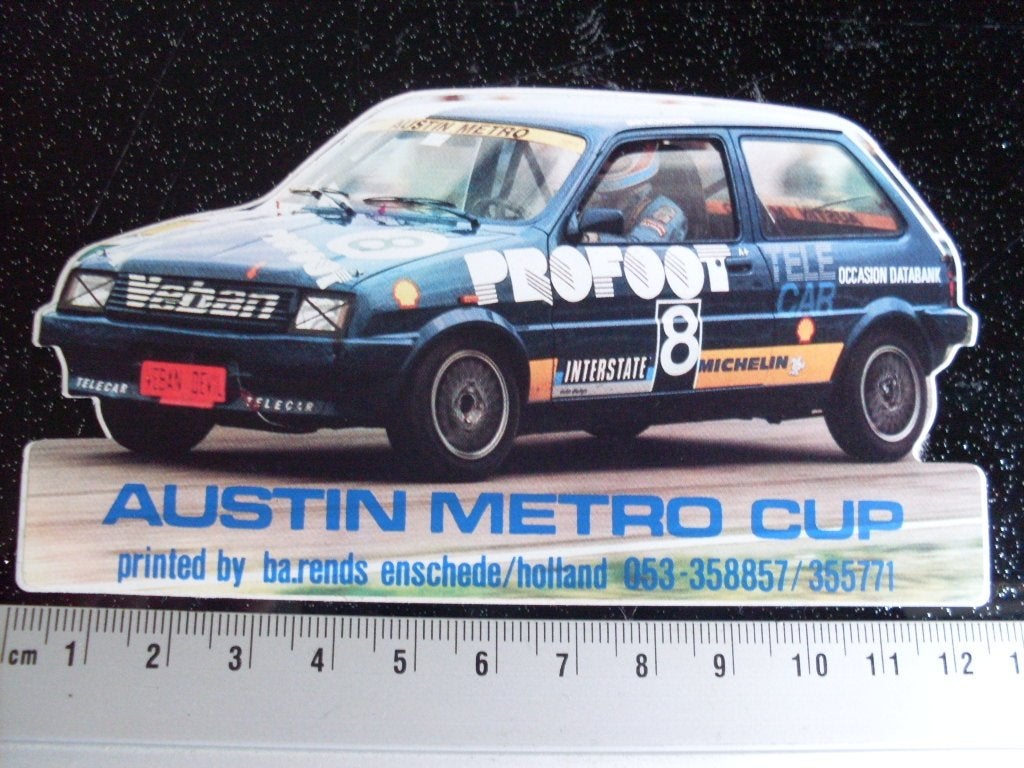sticker austin metro cup profoot Veban michelin logo, Verzenden, Zo goed als nieuw, Auto of Motor