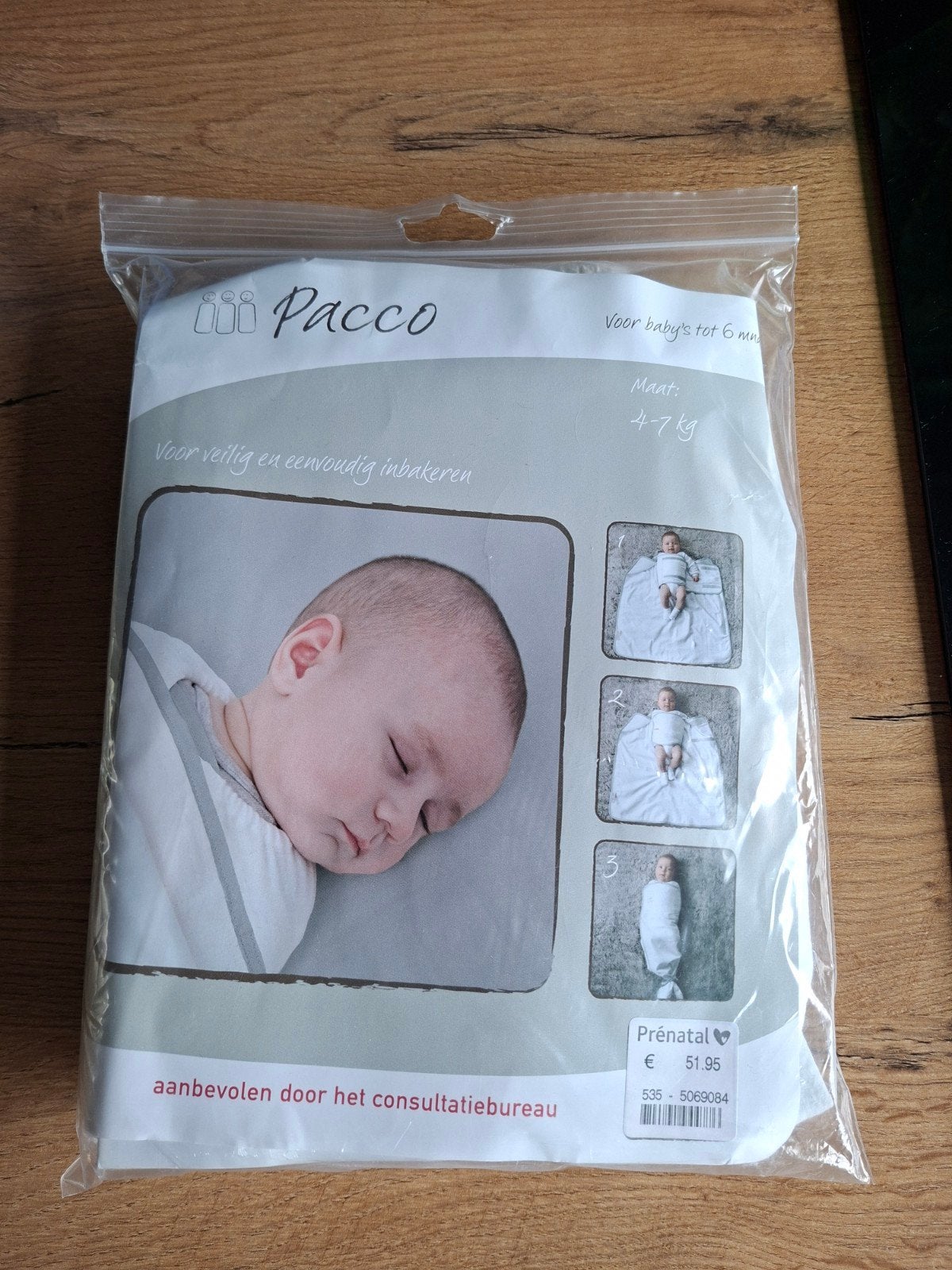 Pacco inbakerdoek 4-7 kg, Ophalen, Gebruikt, Bakerzak of Bakerdoek, Puckababy