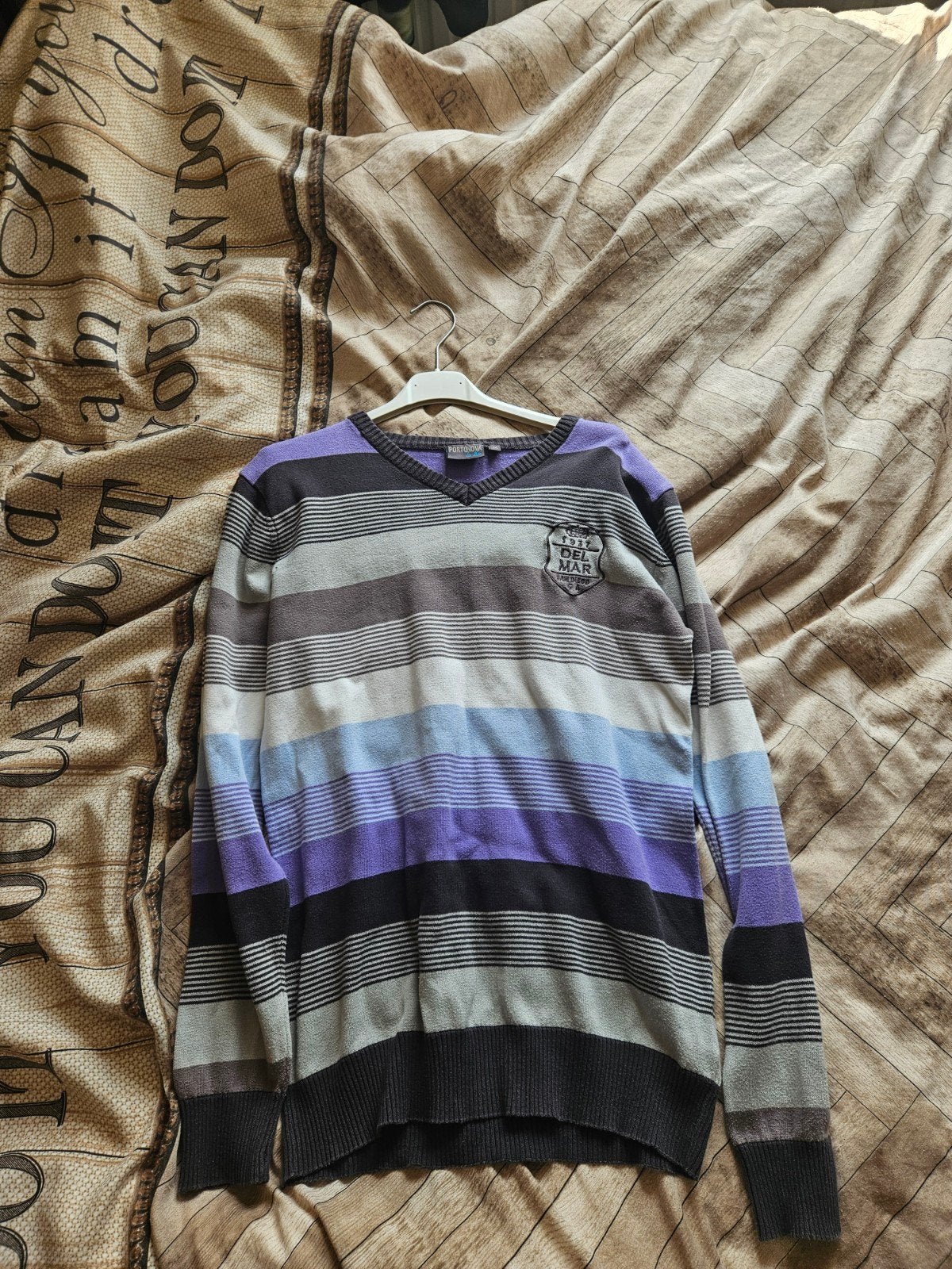Portonova Trui Maat M - Gestreepte V-hals Sweater, Kleding | Heren, Truien en Vesten, Portonova, Ophalen of Verzenden, Gedragen