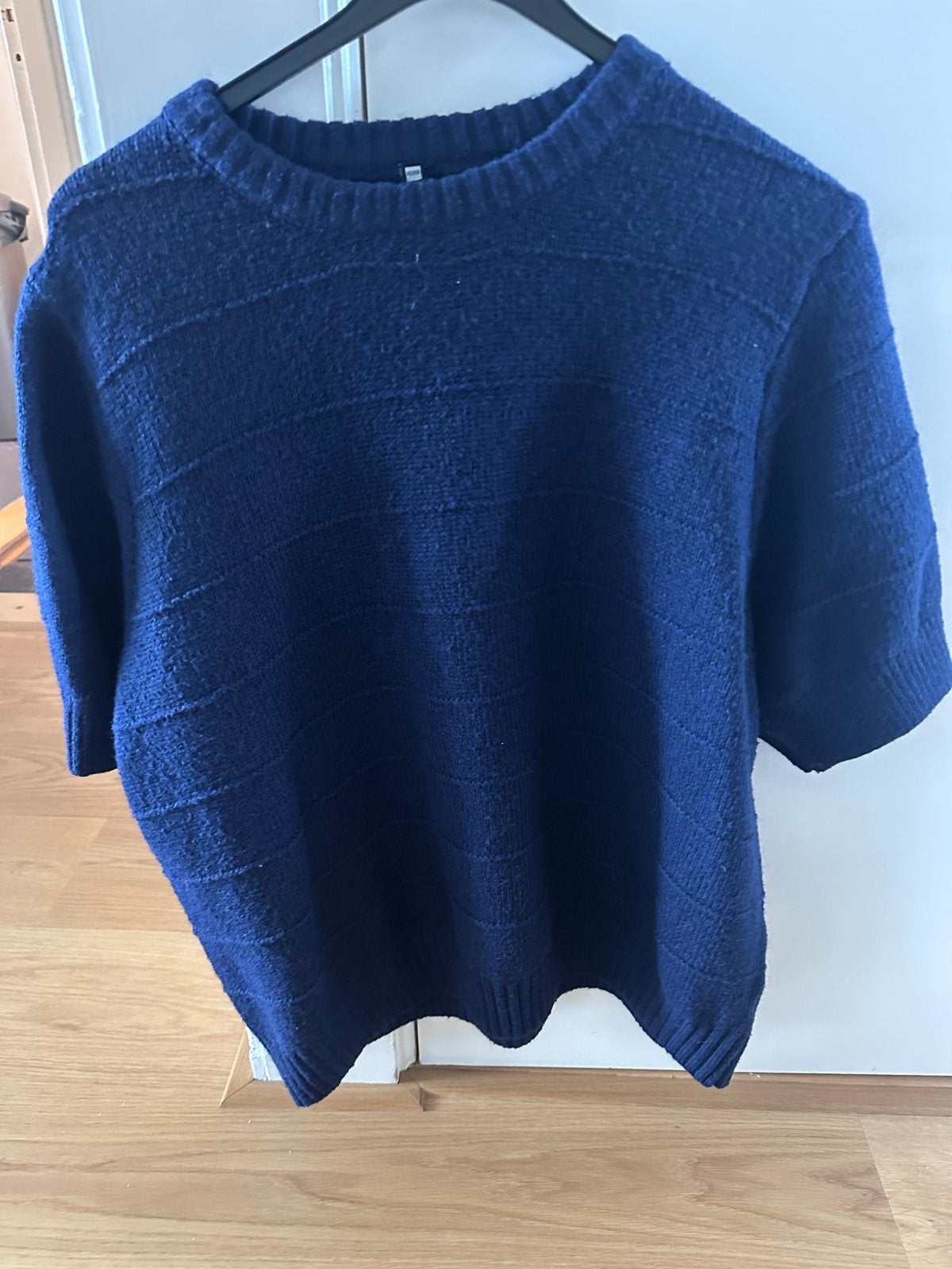 Donkerblauwe HEMA trui met korte mouwen, maat L, Ophalen of Verzenden, Zo goed als nieuw, Maat 42/44 (L), Blauw