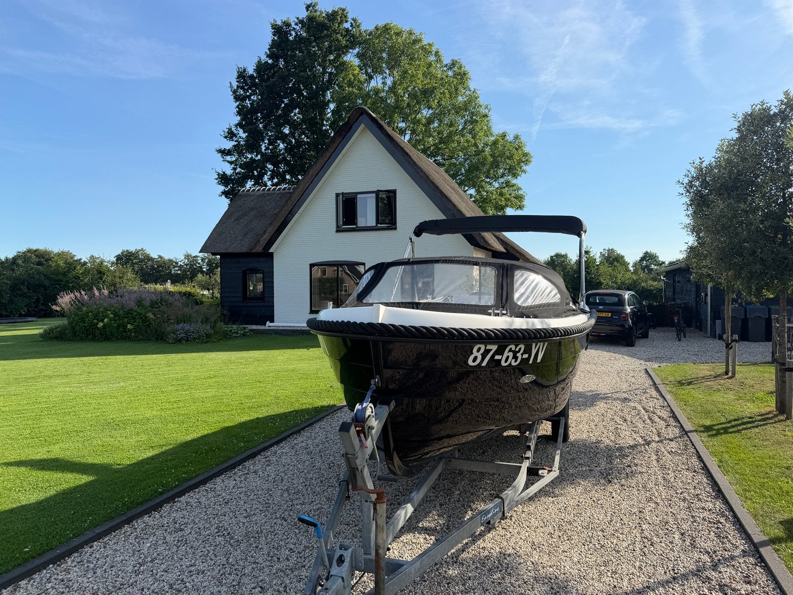 Sloep Oudhuijzer 616 Tender Met 50 PK Honda Trailer Bimini, Watersport en Boten, Ophalen, Tender, Gebruikt, 6 m