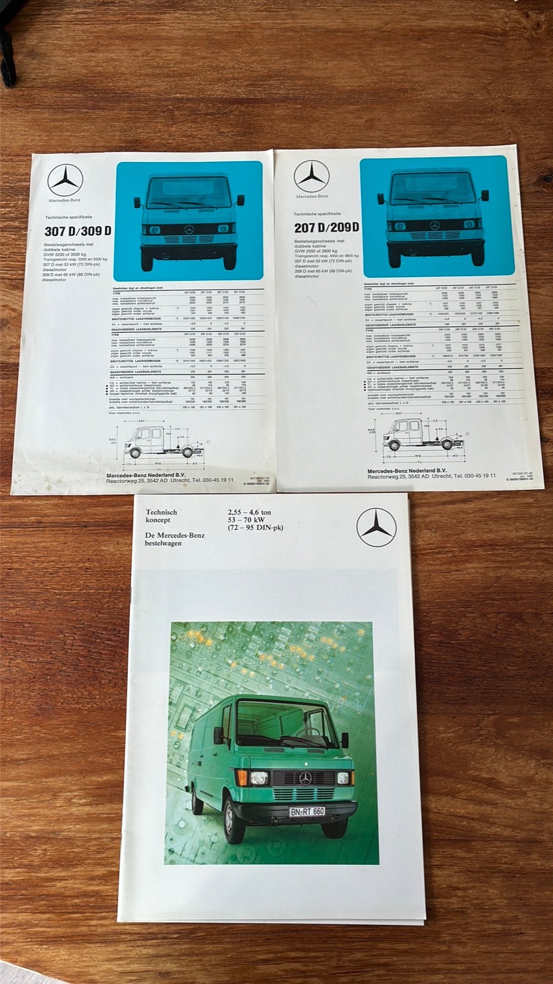 6x Mercedes-Benz bestelwagen brochure, Boeken, Ophalen of Verzenden, Zo goed als nieuw, Mercedes