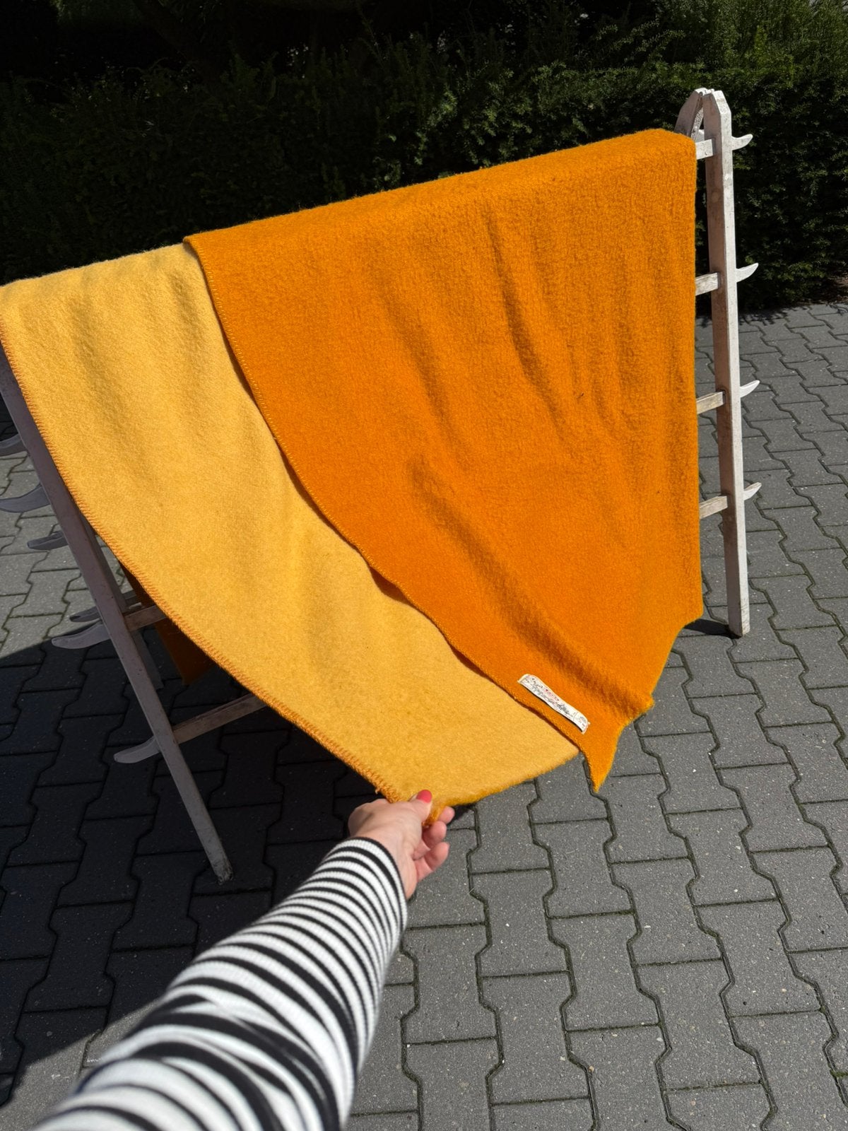 Wollen AaBe deken - 230x210cm, Gebruikt, Oranje, Q, Wol