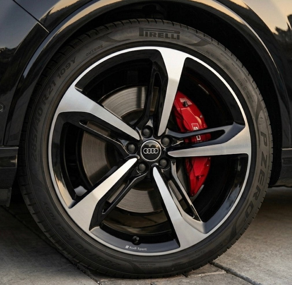 ✅ Originele 21” Audi Sport (S)Q7 8/ E-tron Velgen + Pirelli, Auto-onderdelen, Ophalen, Gebruikt, 285 mm, Banden en Velgen
