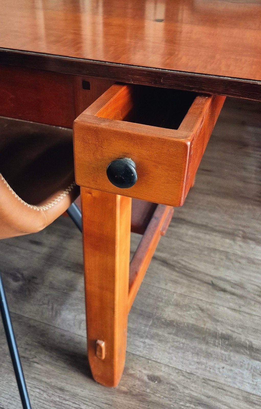 Prachtig massief kersenhouten kloostertafel/eettafel 195/100, Ophalen, Gebruikt, 50 tot 100 cm, Vijf personen of meer