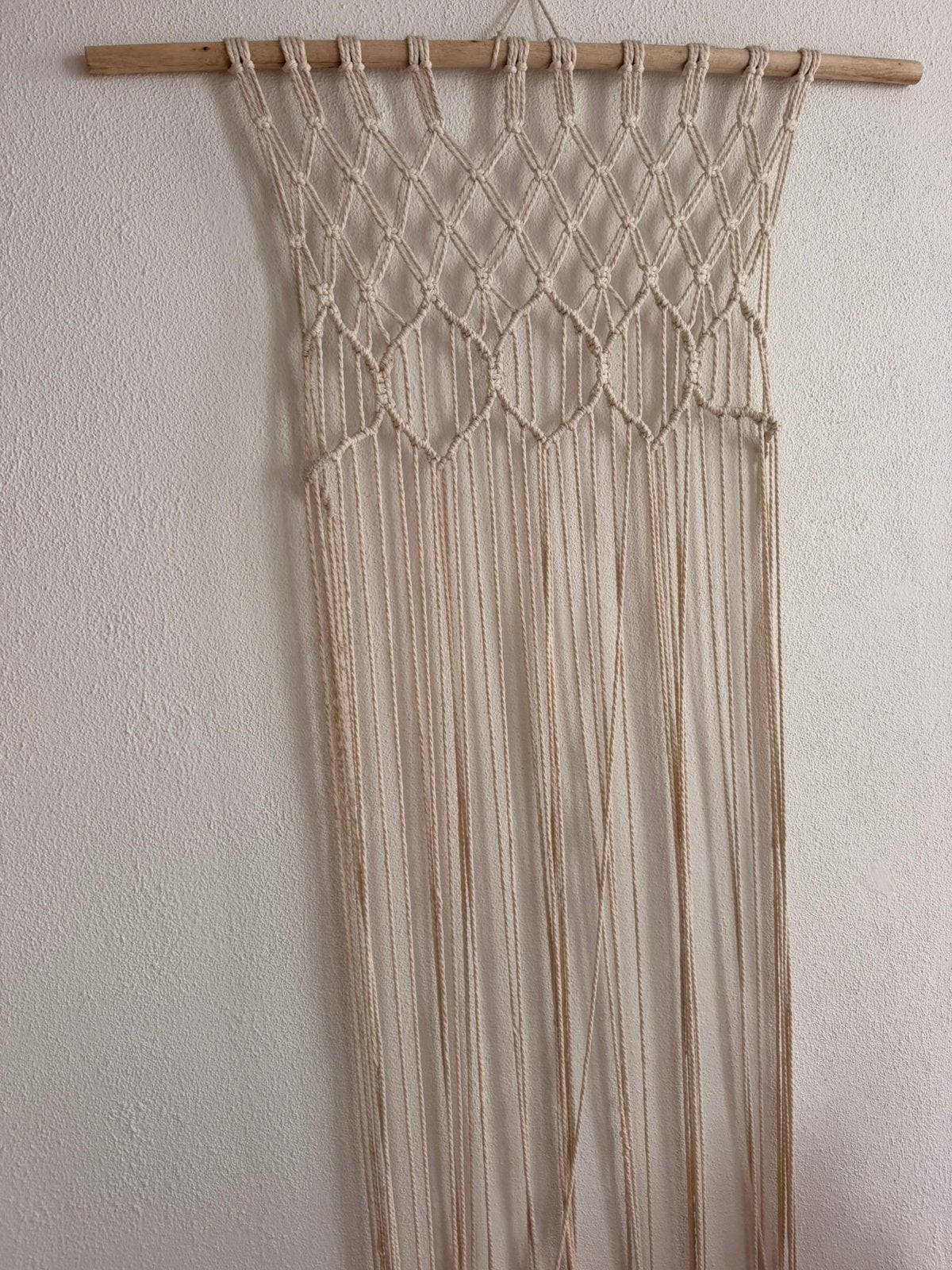 Macrame wanddecoratie, Beige, Wandhanger, Vintage, Textiel