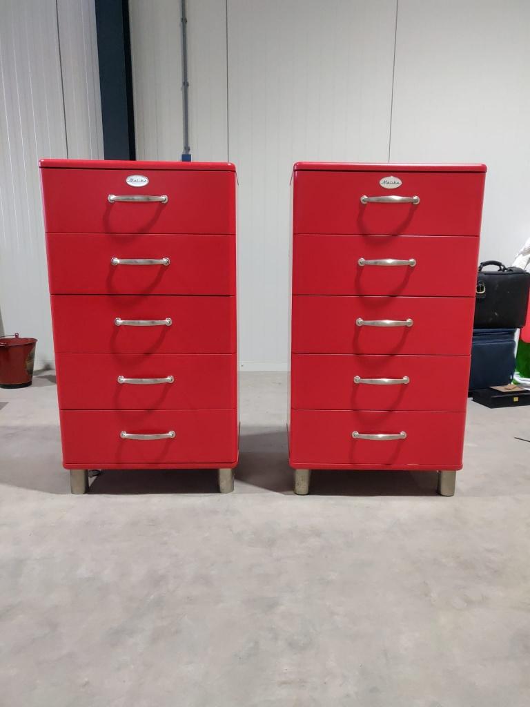 2x Tenzo Malibu Kast Rood, Ophalen, Gebruikt, 5 laden of meer, 100 tot 150 cm