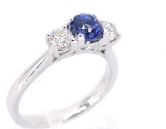 Diamant Ring Saffire, Met edelsteen, Wit, Nieuw, Ophalen of Verzenden