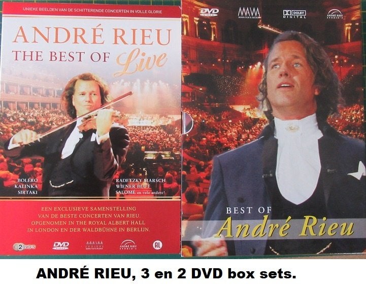 ANDRE RIEU, een 3 en een 2 DVD BOX SET, Alle leeftijden, Ophalen of Verzenden, Zo goed als nieuw