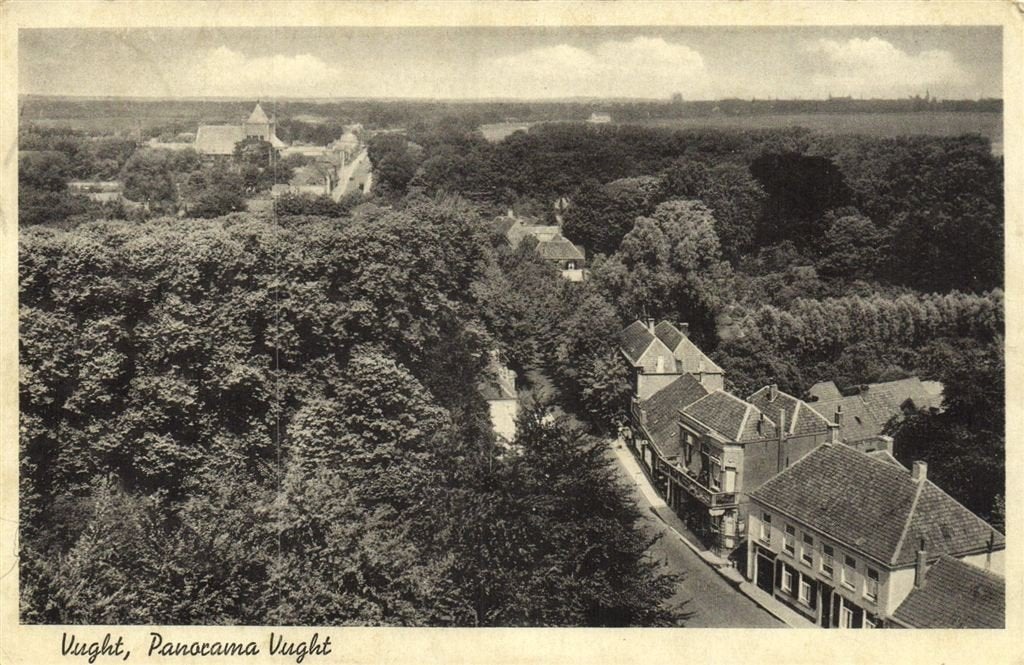 Vught, Panorama Vught - vanuit de lucht - 1938 gelopen, Verzenden, 1920 tot 1940, Gelopen, Noord-Brabant
