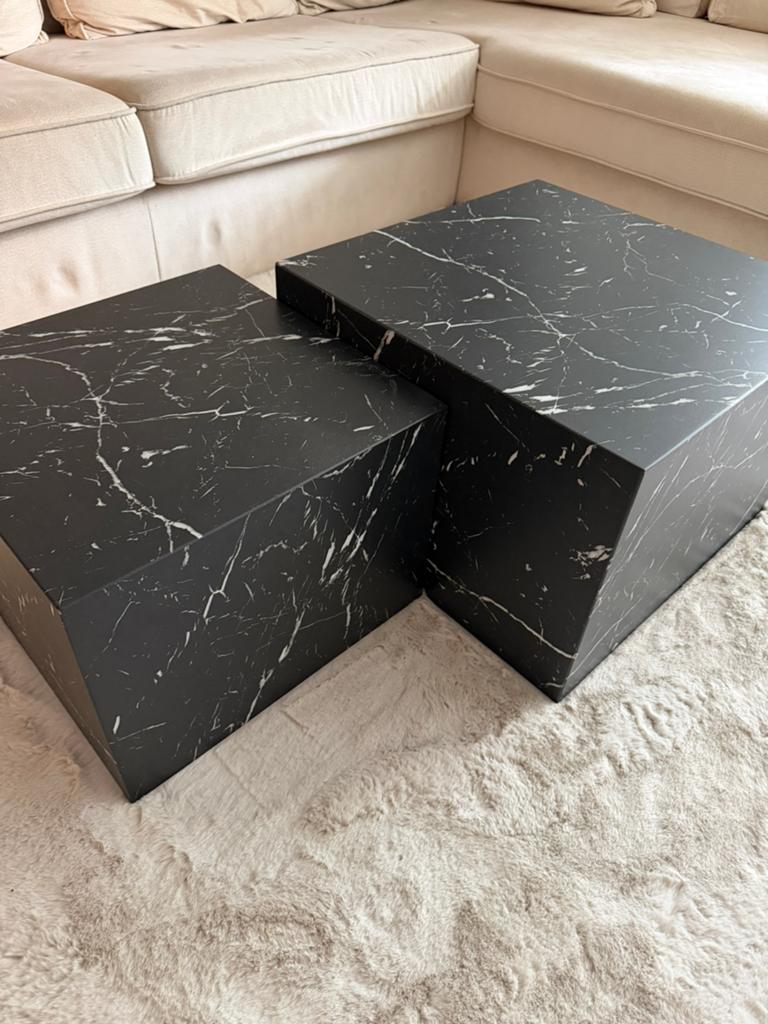 Marmer salontafel, Huis en Inrichting, Tafels | Salontafels, Rond, Zo goed als nieuw, Minder dan 50 cm, 50 tot 100 cm