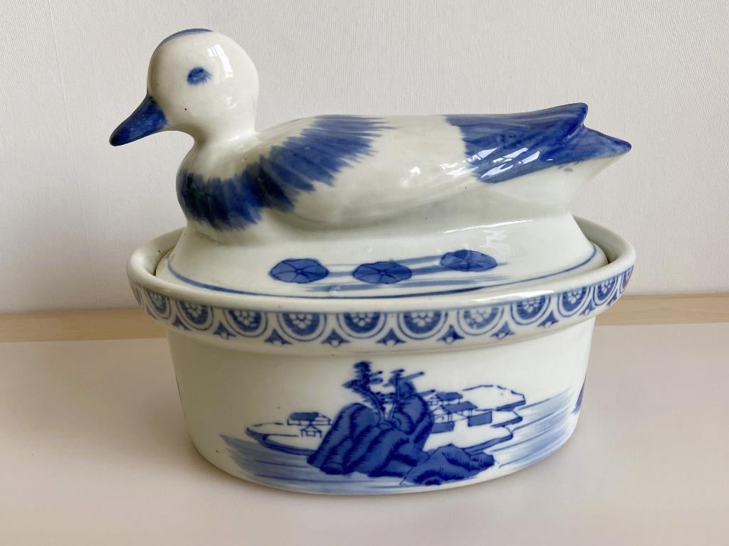 Oude Chinese Pate Vorm Eend chipje 25 cm, Ophalen
