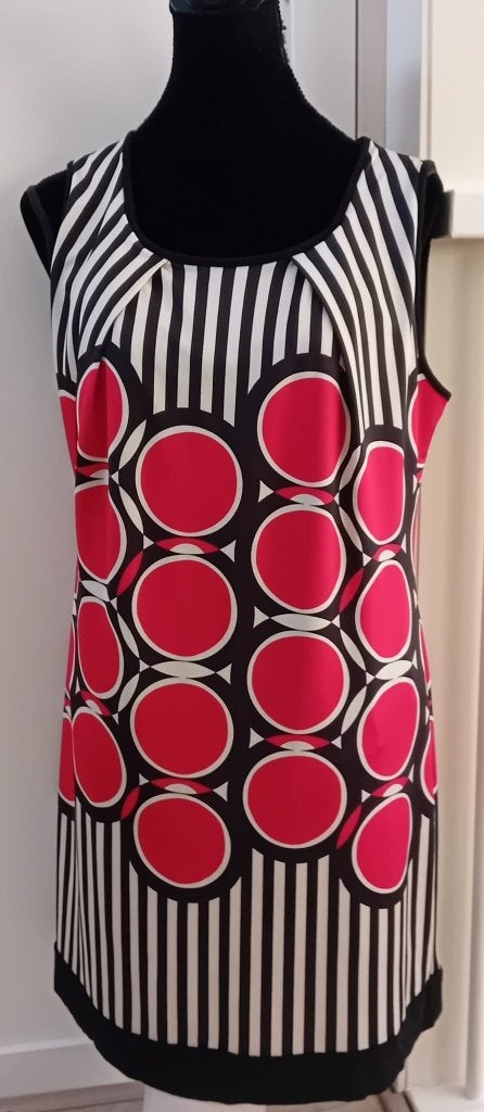 jurk,maat 42/44,chic,Cassis,tuniek,feest,zwart,wit,rood, Cassis Collection, Verzenden, Zwart, Maat 42/44 (L)
