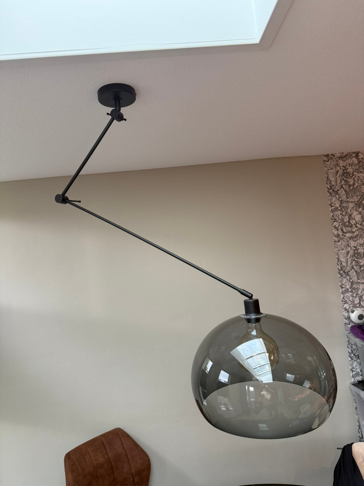 Hanglamp, Huis en Inrichting, Lampen | Hanglampen, Ophalen, Zo goed als nieuw, Glas, Minder dan 50 cm