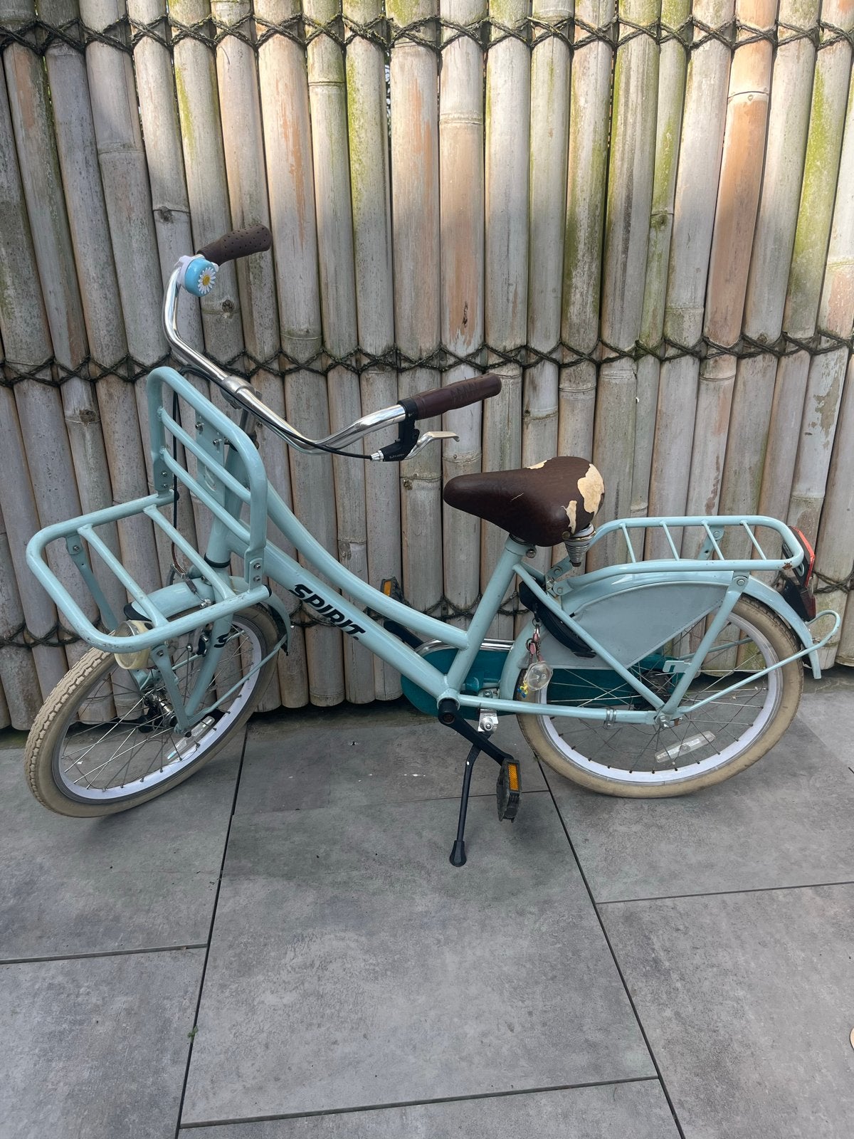 Spirit transportfiets 20 inch - lichtblauw, Terugtraprem, Gebruikt, Ophalen of Verzenden, Handrem