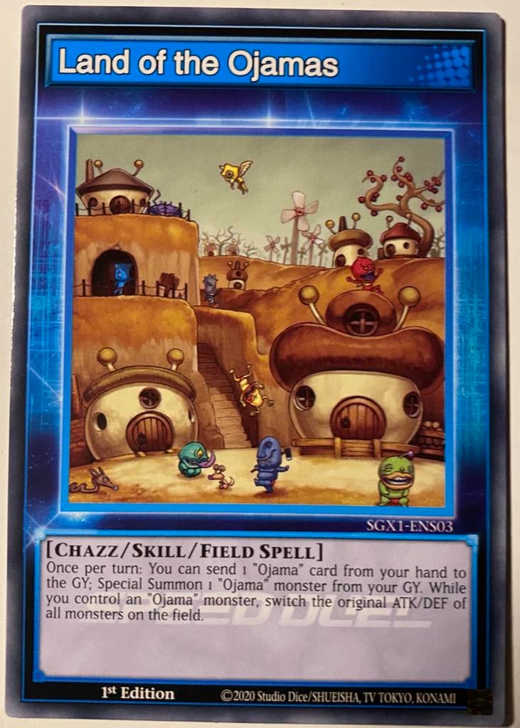 Yu-Gi-Oh! Land of the Ojamas SGX1 1st Edition !, Ophalen of Verzenden, Zo goed als nieuw, Losse kaart