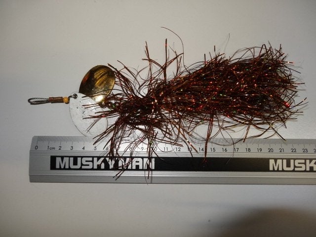 Kunstaas: Muskie Metal 20 cm Inline spinners, Verzenden, Gebruikt, Overige typen