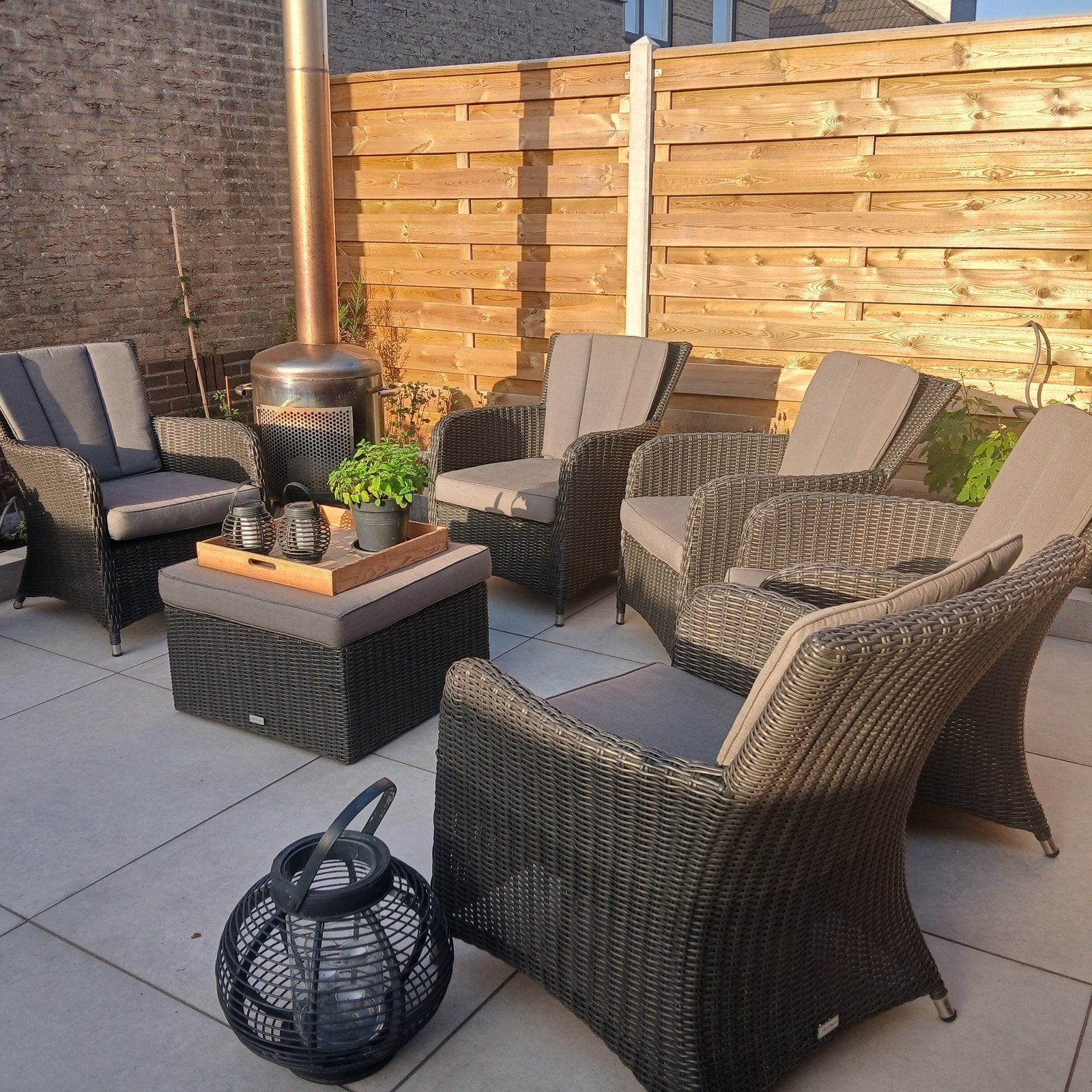 Loungeset met 5 stoelen en hocker Bellagio, Ophalen, 5 zitplaatsen, Stoel, Zo goed als nieuw