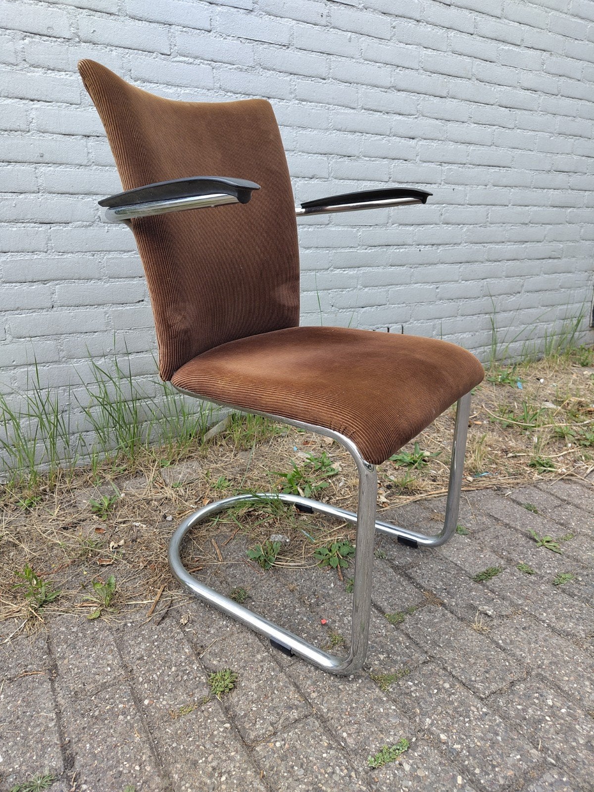 1x gebr De Wit stoel model 1018, Huis en Inrichting, Stoelen, Ophalen, Zo goed als nieuw, Wit, Eén
